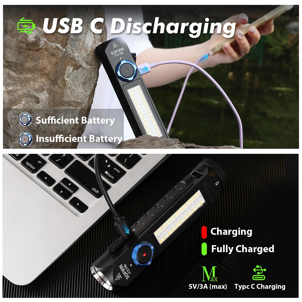 Sofirn IF23 PRO RGB LED Flashlight 5000lm XHP70B USB C