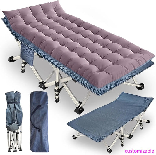 XMSJ Camping Cot With Mattress Folding Cot Heavy Duty