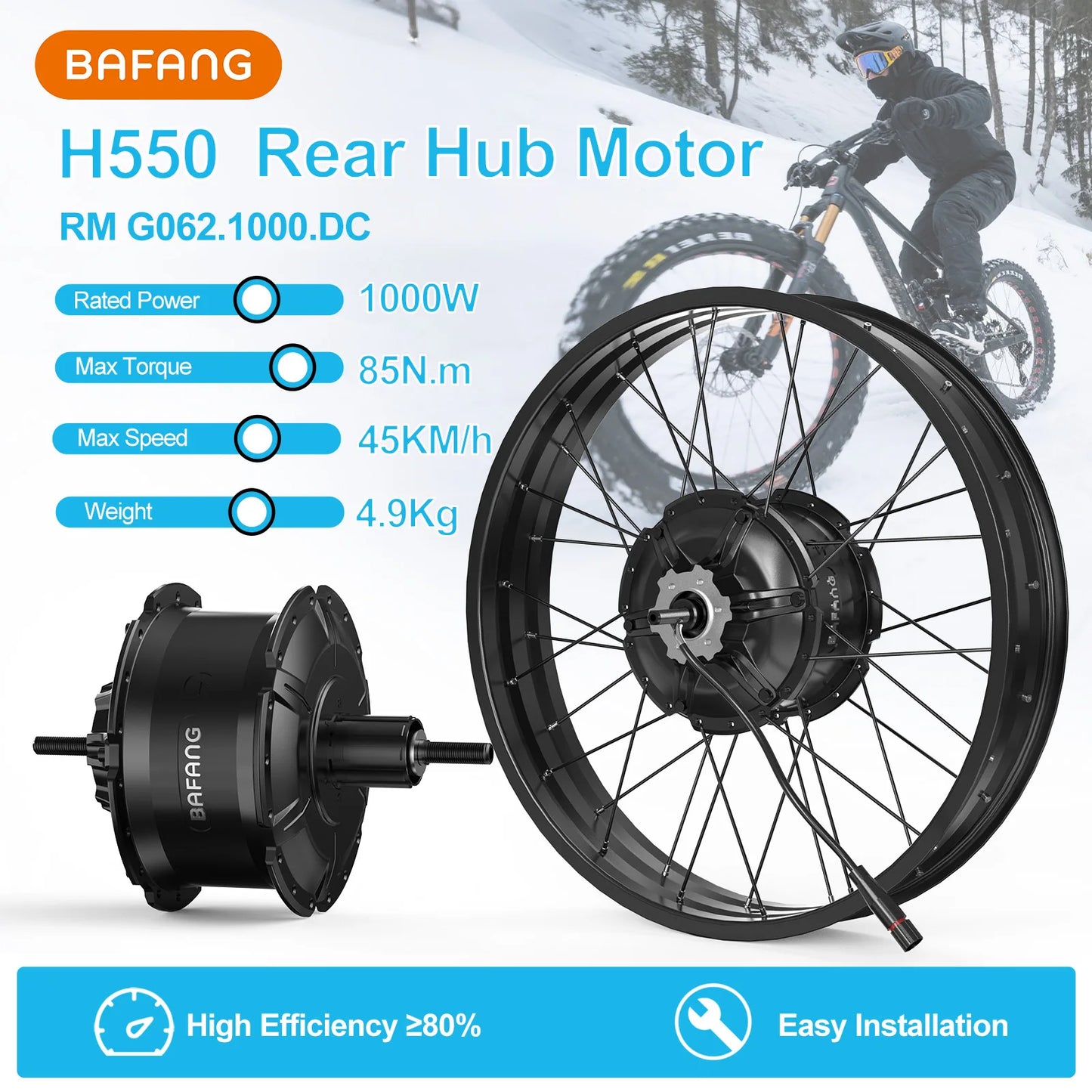 BAFANG 1000W Fat Tire Hub Motor For Snow Electric Bike