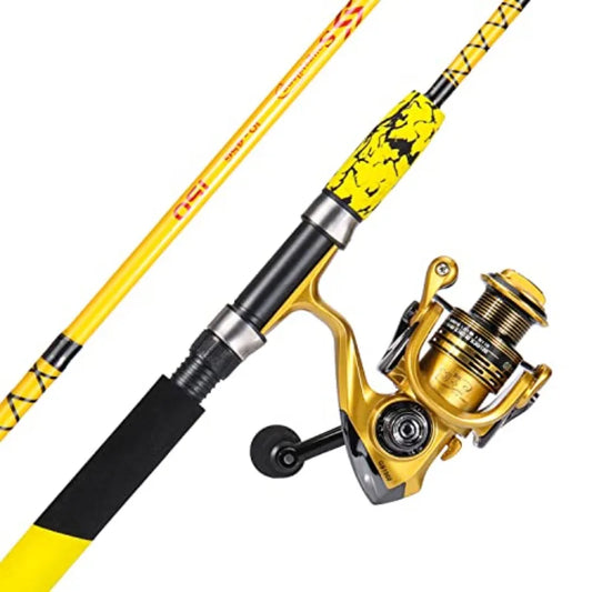 Durable Spinning Reel and Two Piece Rod for Freshwater Saltwater