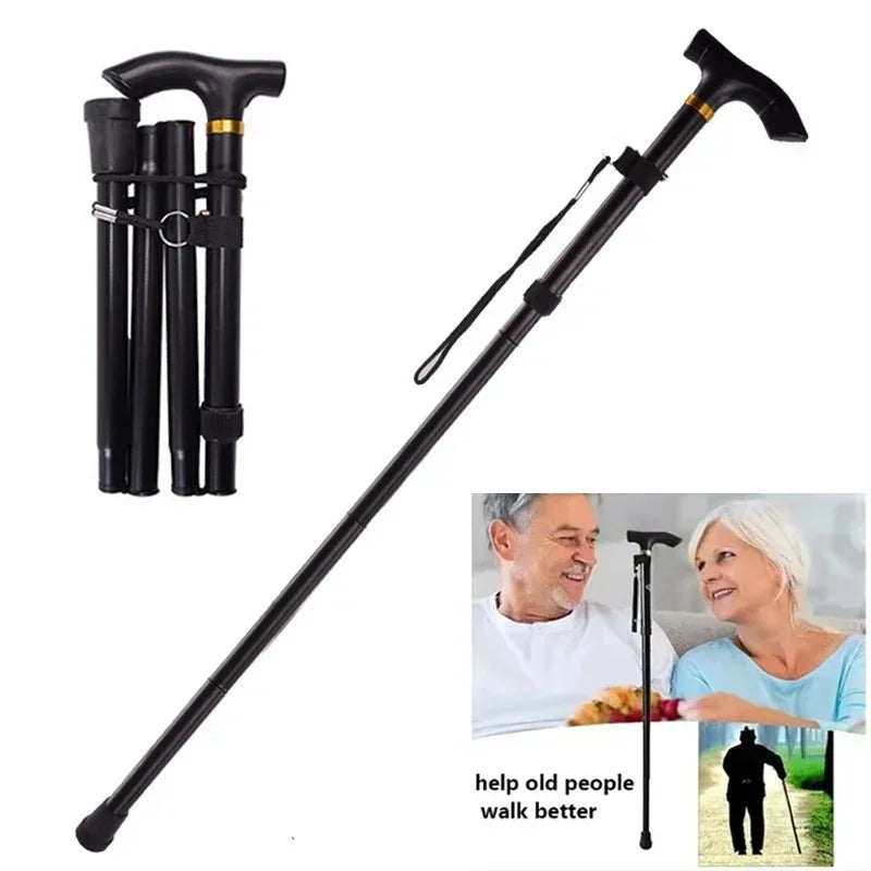 Noocuxuekon Adjustable Telescopic Folding Aluminum Walking Stick
