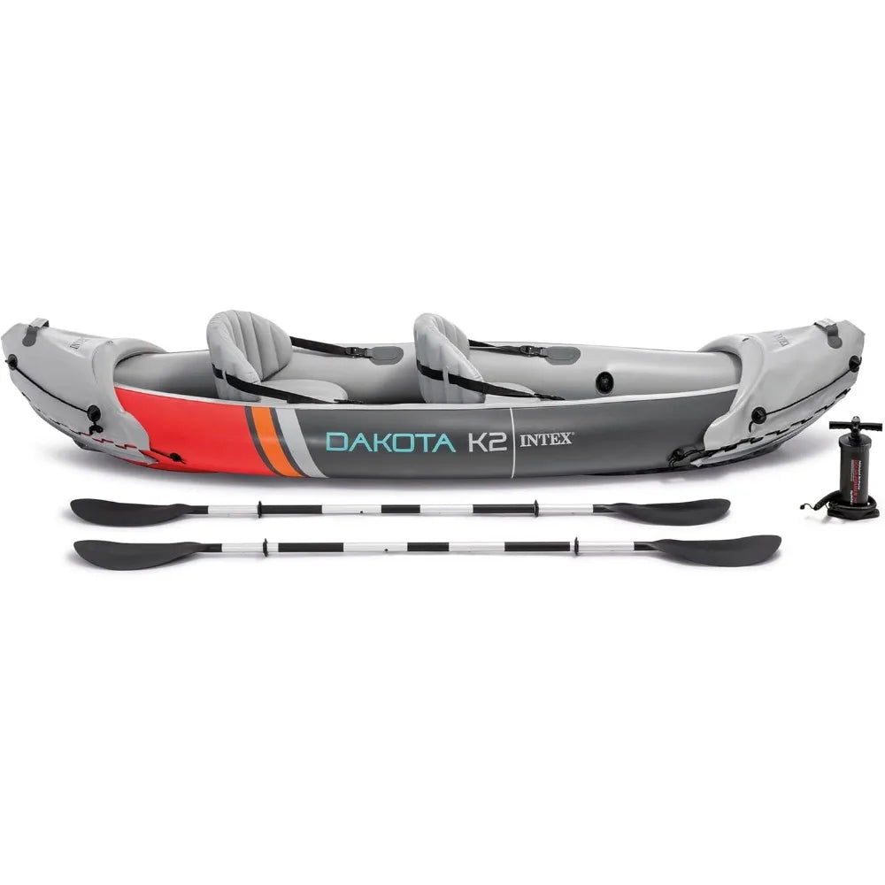 UOSU Dakota K2 Two Person Inflatable Kayak Set With Oars And Pump