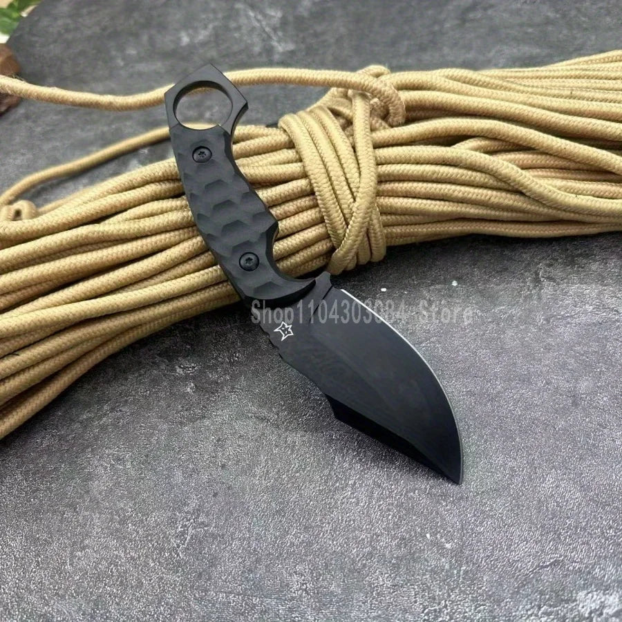 DIY Supplies Outdoor Hunting Knife With Sheath Finger Ring