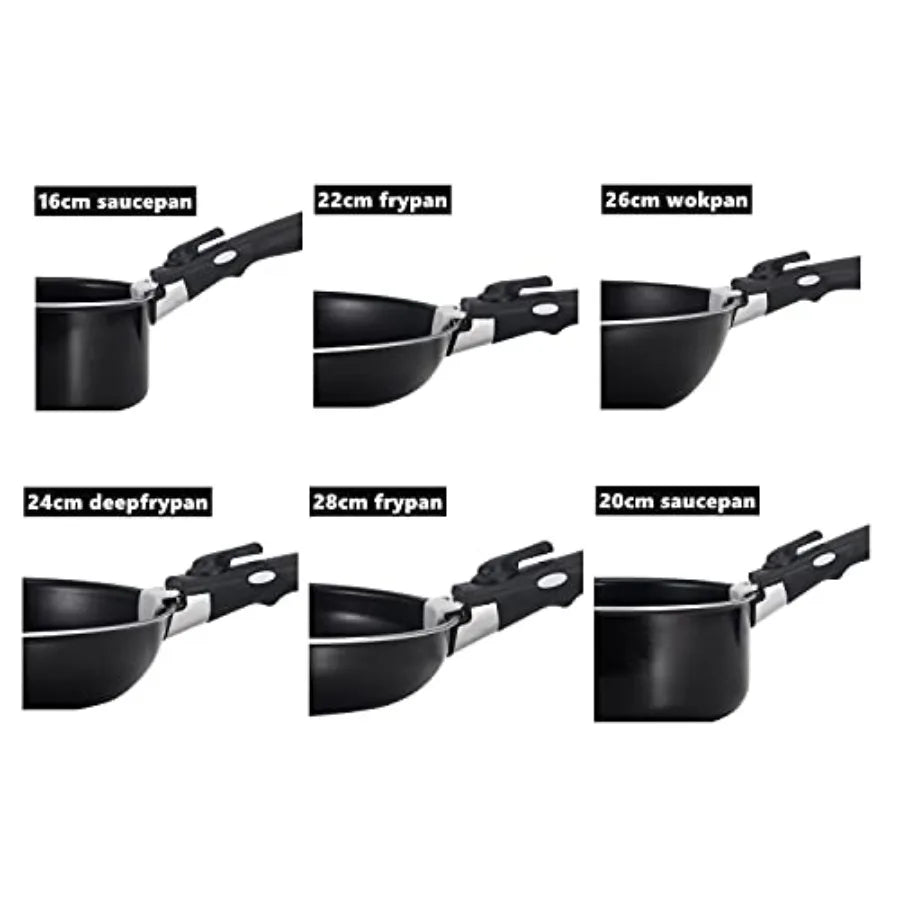 23 Piece Nonstick Cookware Set With Stackable Pans And Removable Handles