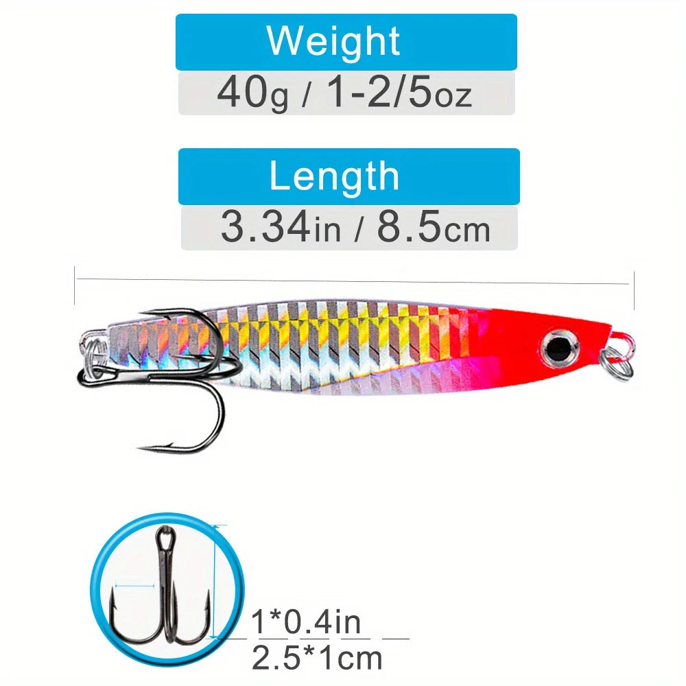 Ackibbik 6pc Metal Cast Jig Spoon Saltwater Lure Tuna Kingfish