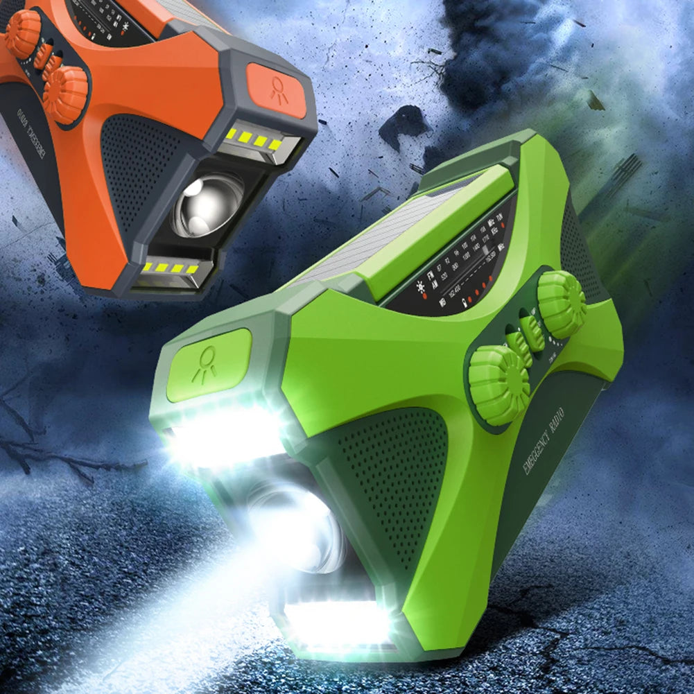 Hign-concerned Portable 10000mAh Solar Hand Crank Emergency Radio Charger