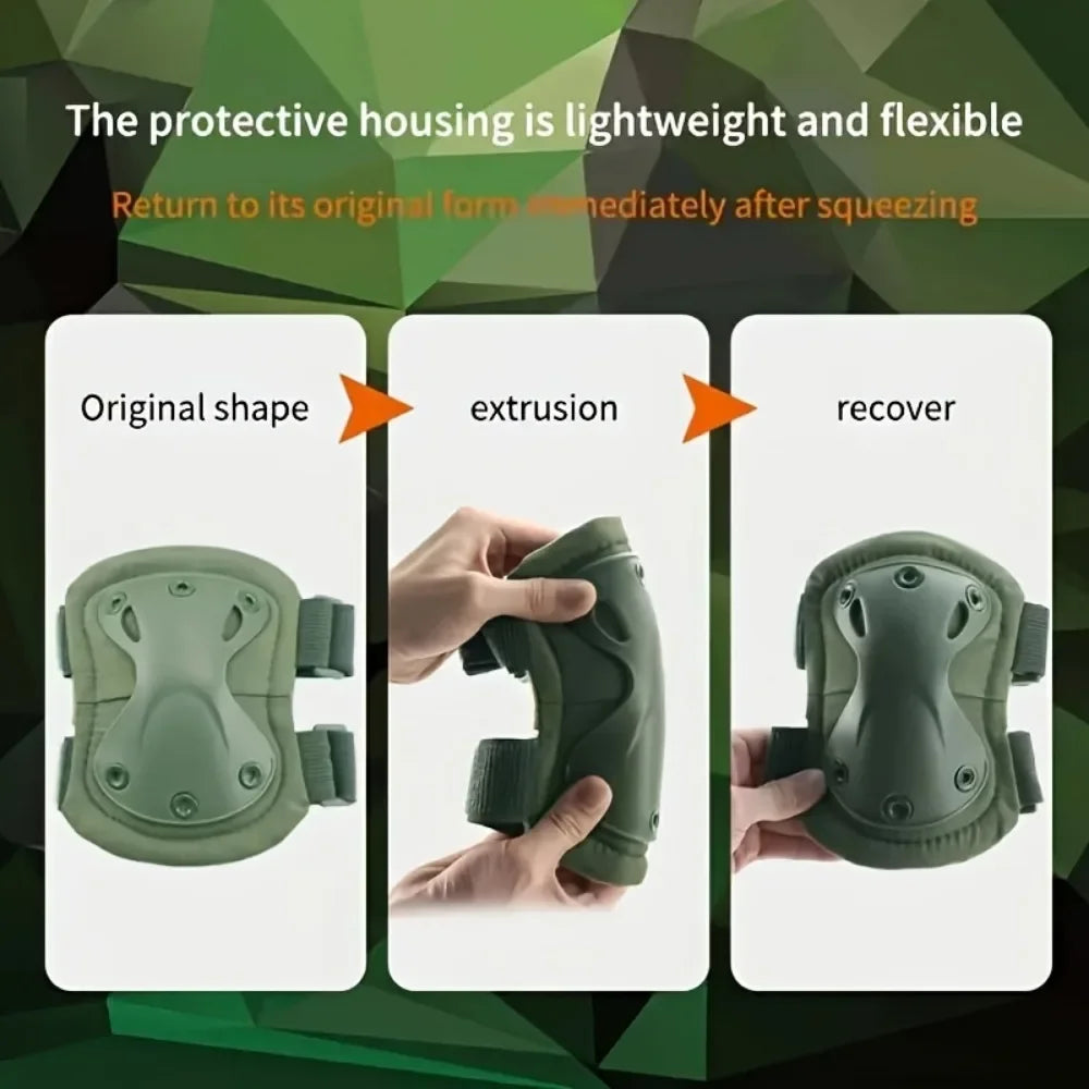 2 Pairs Set Tactical Knee Pad Elbow Protector For Airsoft