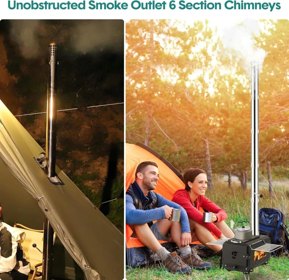 XMSJ Portable Wood Burning Stove for Camping Tent Heating