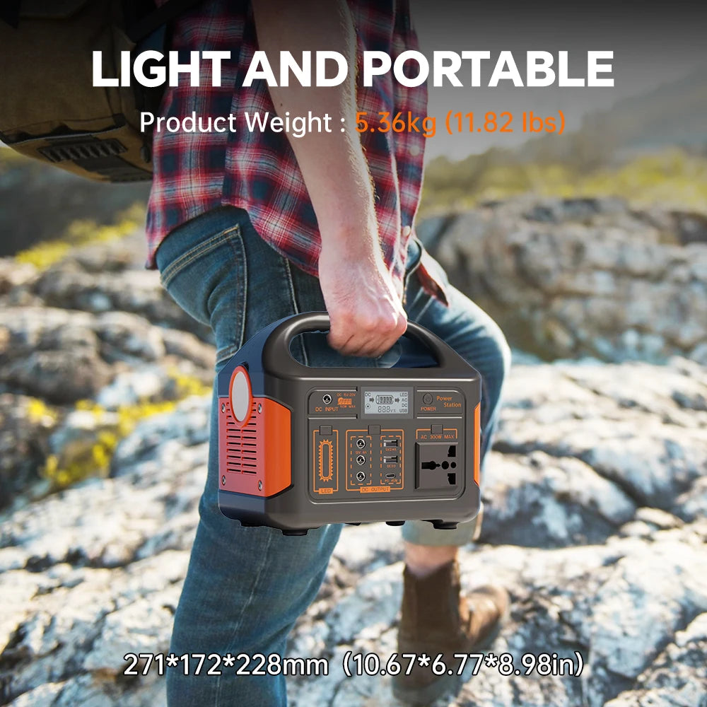 GaiaRay Portable Power Station 500W LiFePO4 Battery Solar 110V 460Wh