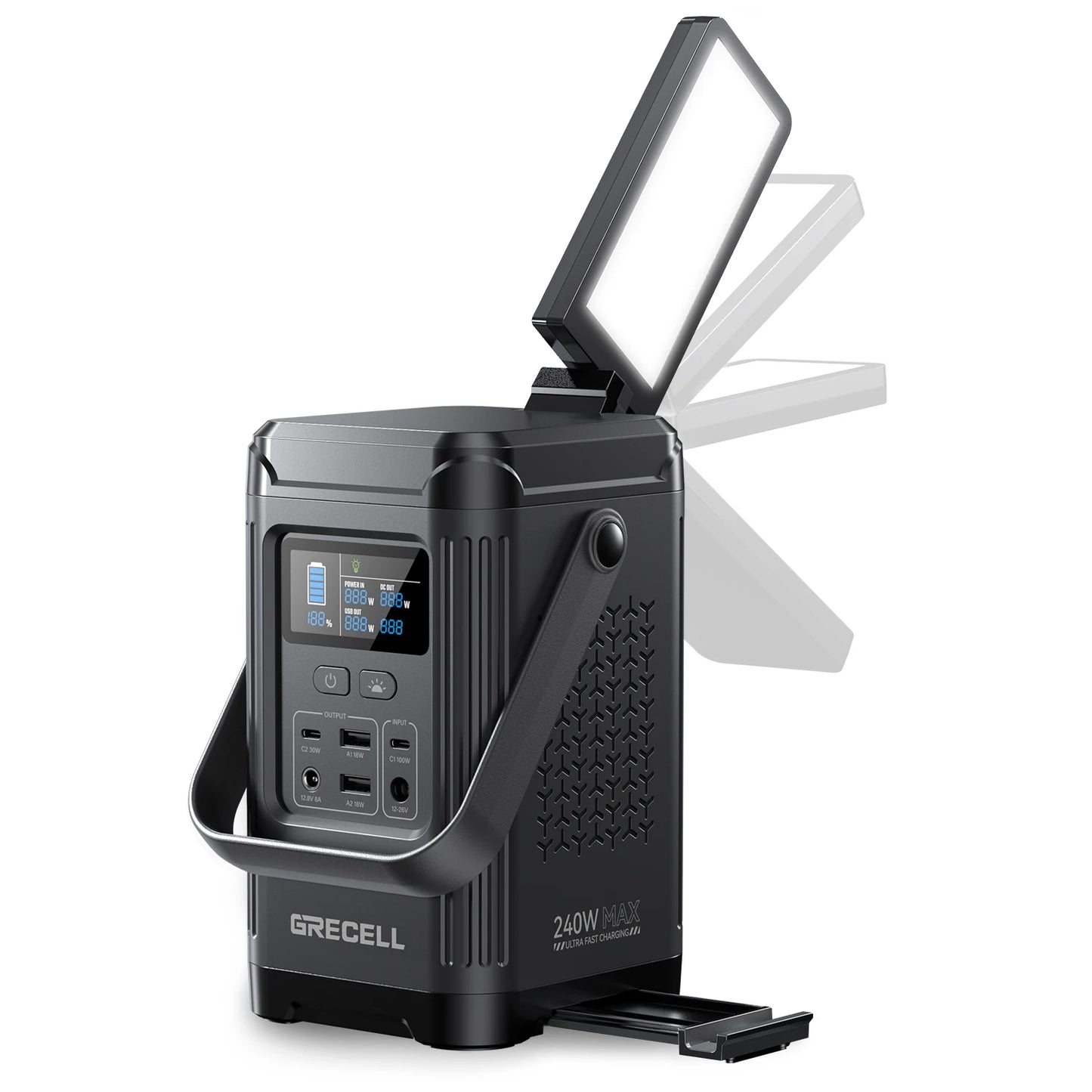 EBL 240W Portable Power Station LiFePO4 Solar Generator Outdoors 153.6Wh