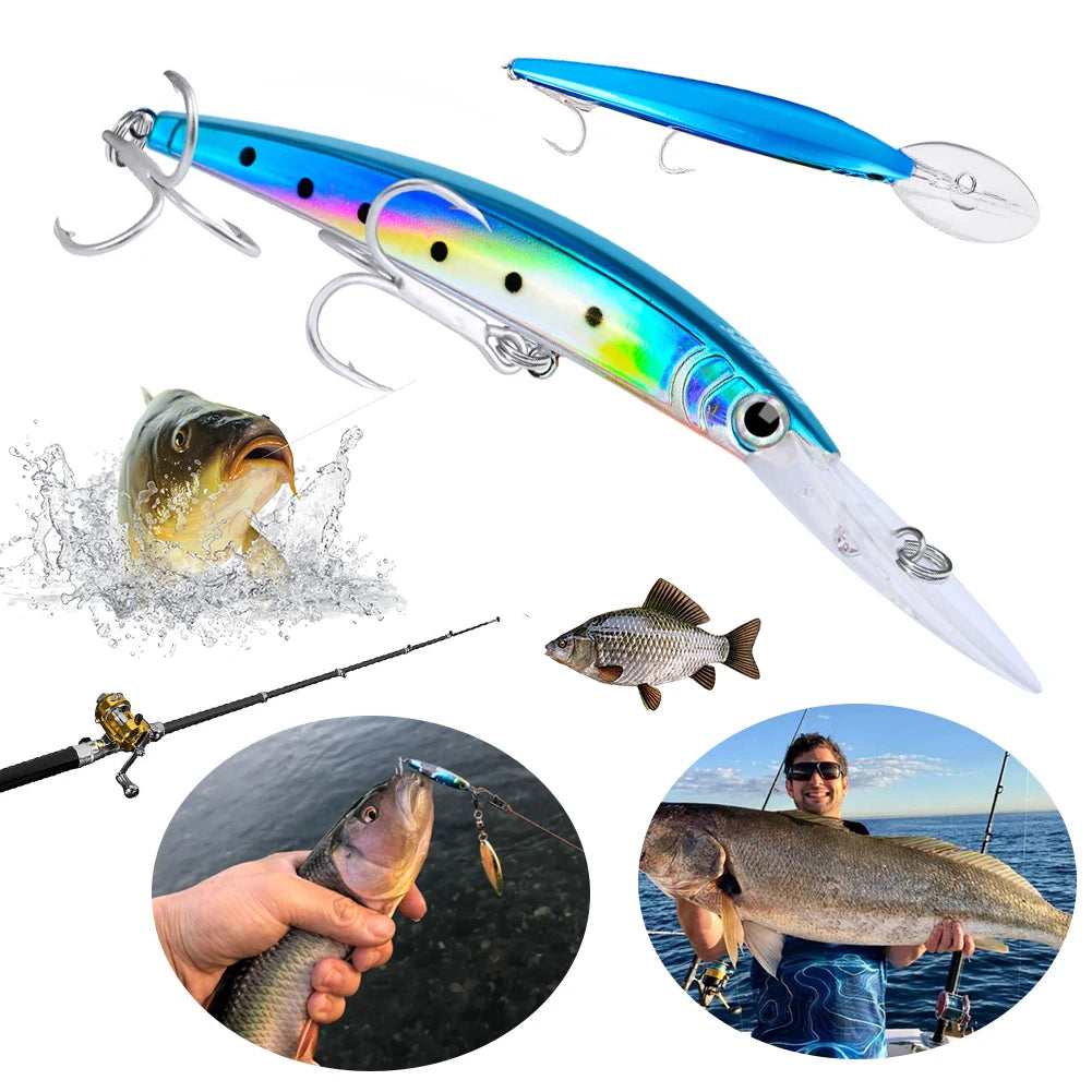 17cm 27g Minnow Plastic Hard Baits with Hooks Fishing Bait Artificial Bait Fishing Accessory