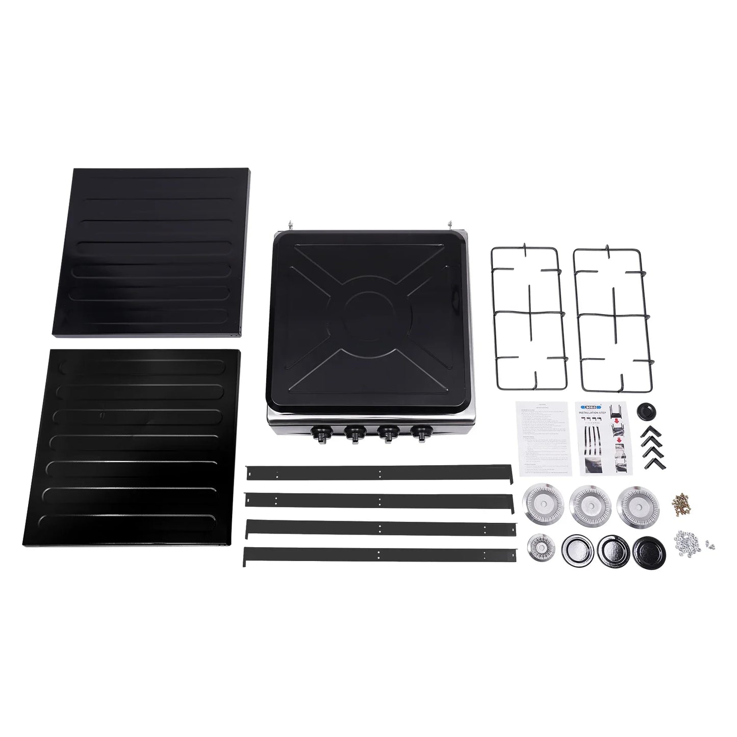 4 Burner Portable Gas Stove Grill Windshelter For Family Camping