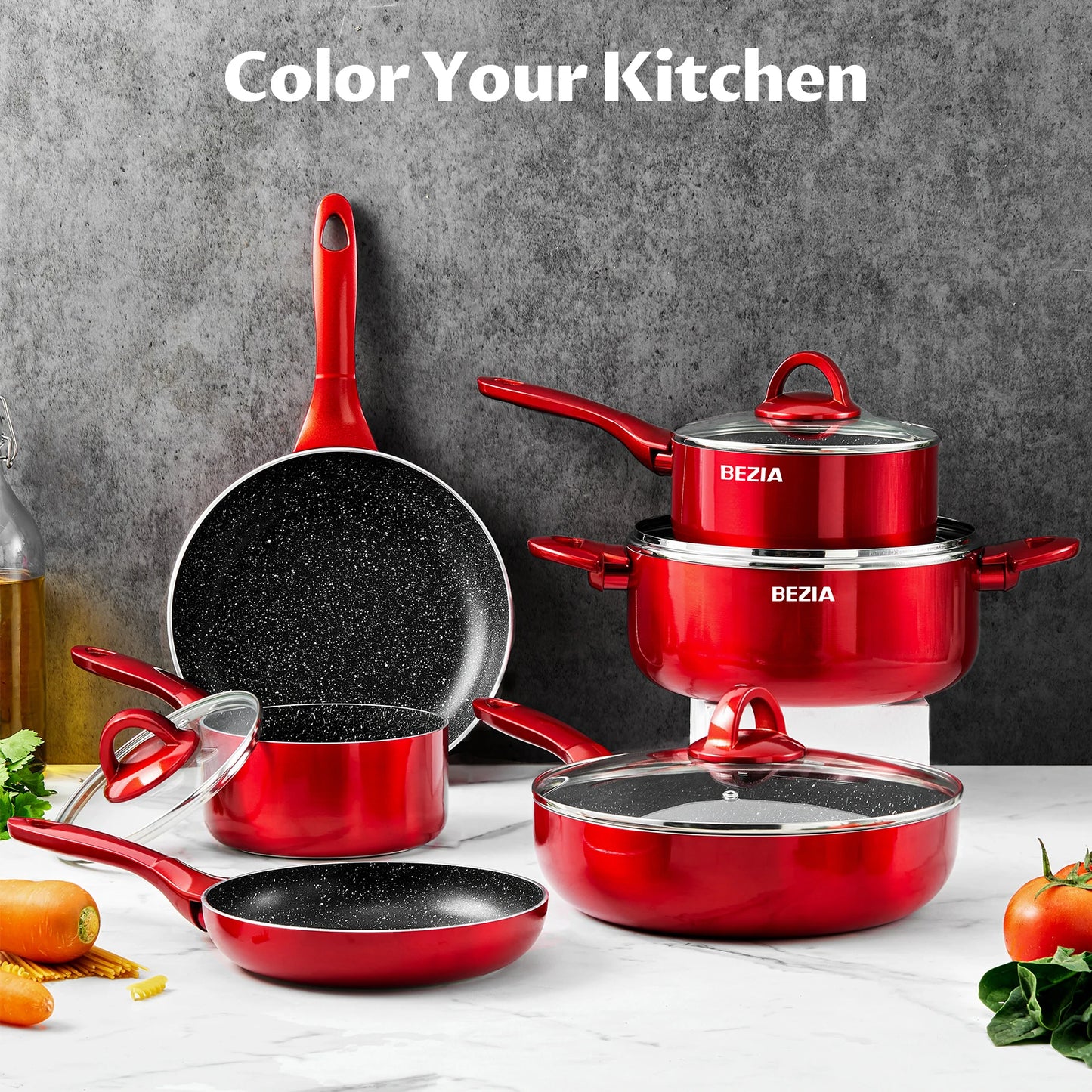 Bezia Induction Cookware Set Nonstick Pots And Pans