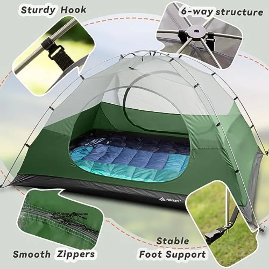 3 To 4 Person Camping Tent Waterproof Windproof Lightweight Backpacking