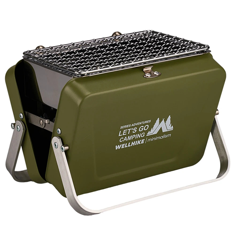 Portable Camping Stove With Handle Stainless Steel Outdoor Grill