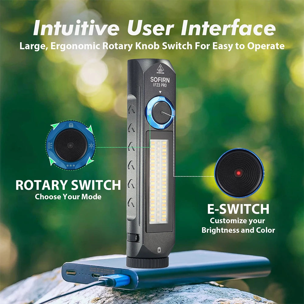 Sofirn IF23 PRO RGB LED Flashlight 5000lm XHP70B USB C