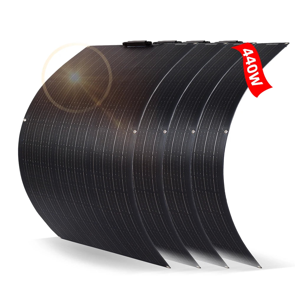 Solar Panel 330W 440W 220w 110W Flexible Panel Solar ETFE Film Coating Monocrystalline Solar Cell 1000w 12V Battery Charger