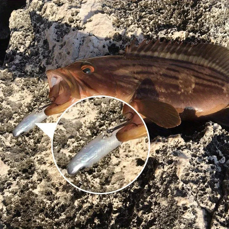 Realistic Soft Bait Kit Five Pcs For Freshwater Saltwater Fishing