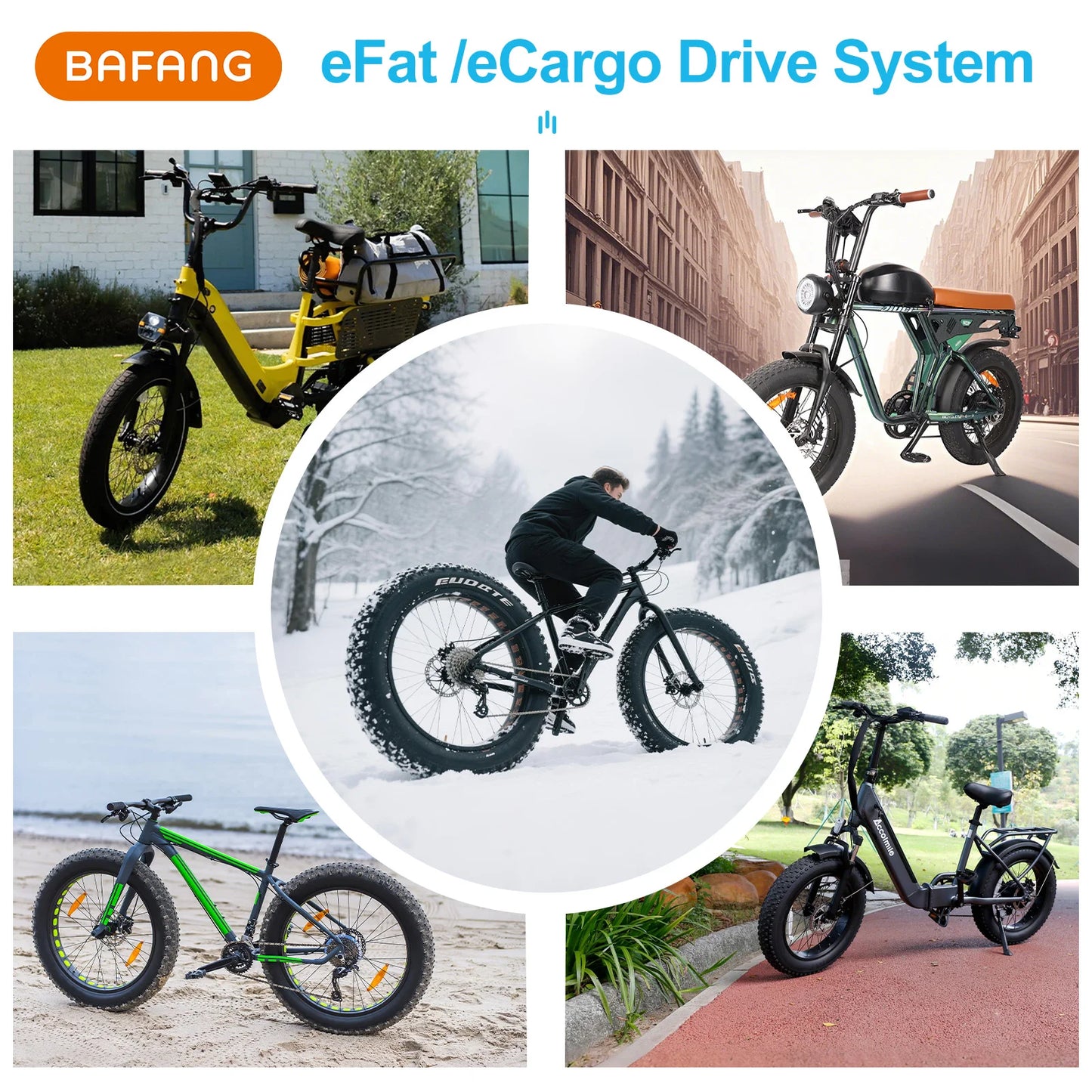 BAFANG 1000W Fat Tire Hub Motor For Snow Electric Bike