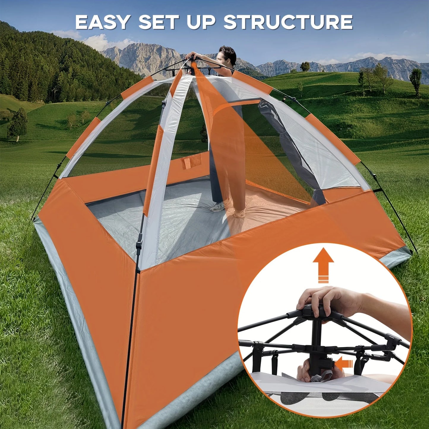 Unp Pop Up Camping Tent Instant Setup Removable Rain Fly