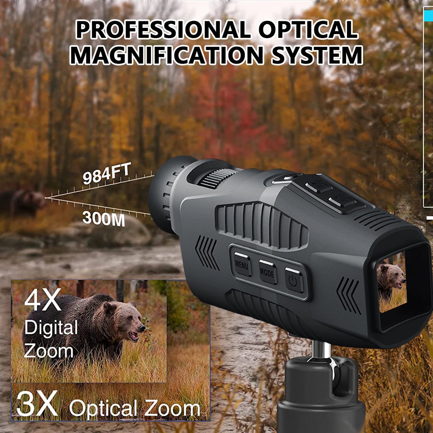 HiMISSE Night Vision Monocular R11 5x Digital Zoom 1080p