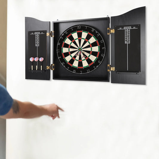 Classic Dart Board Cabinet Set For Home Office Or Bar