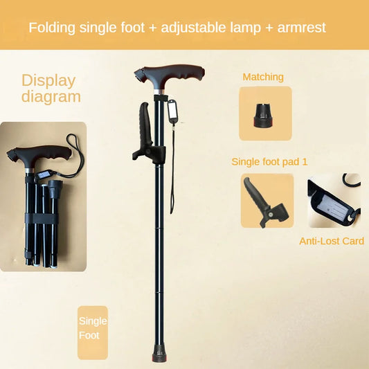 OIMG Outdoor Multifunction Walking Stick Trekking Poles Telescopic Cane