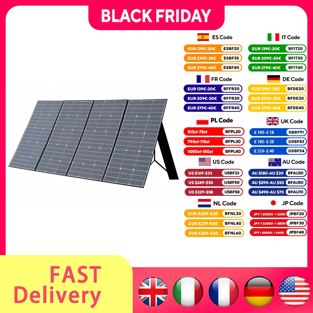 ALLPOWERS Foldable Solar Panel 400W / 200W / 140W / 100W / 60W Solar Charger with Solar Output for Power Station Solar Generator