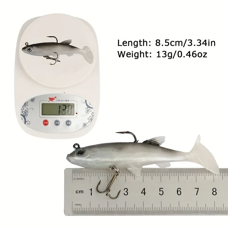 5 Piece Realistic Soft Bait Lure Kit With Sharp Hooks