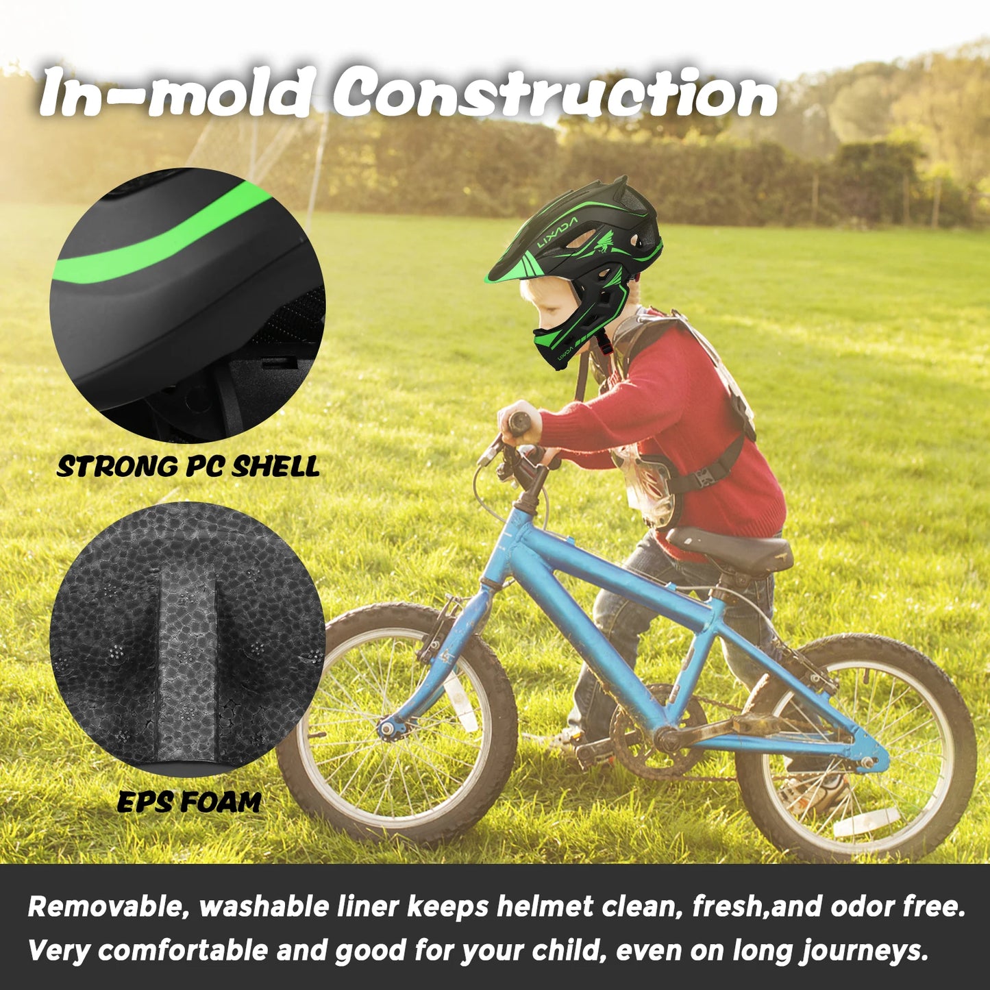 Kids Detachable Full Face Helmet For Cycling And Skating