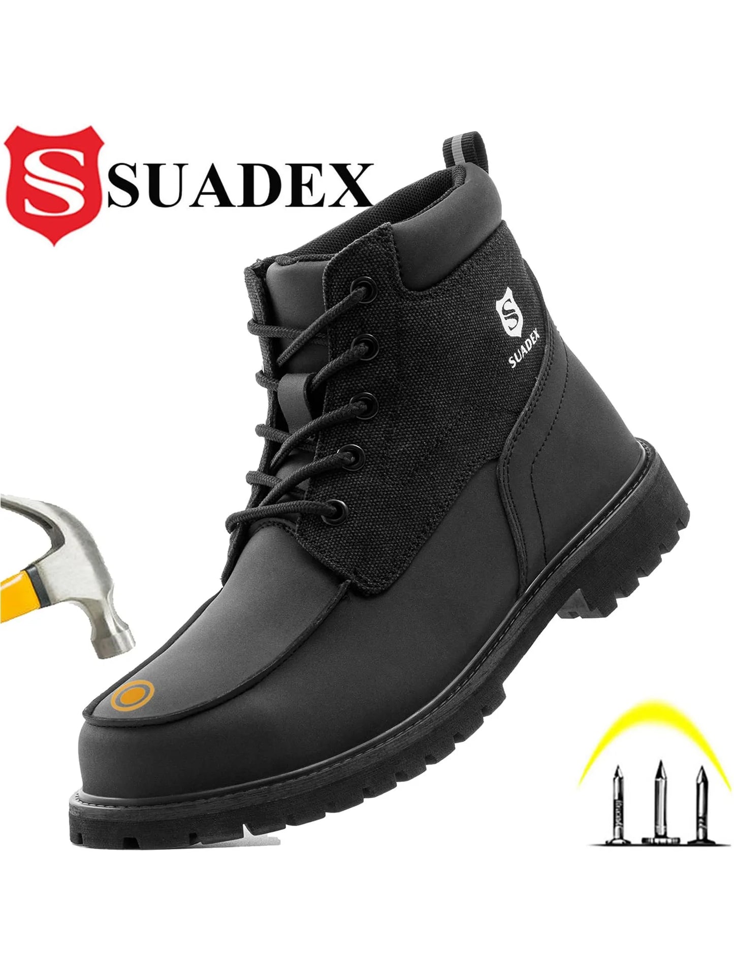 SUADEX Steel Toe Work Boots Waterproof Safety Shoes