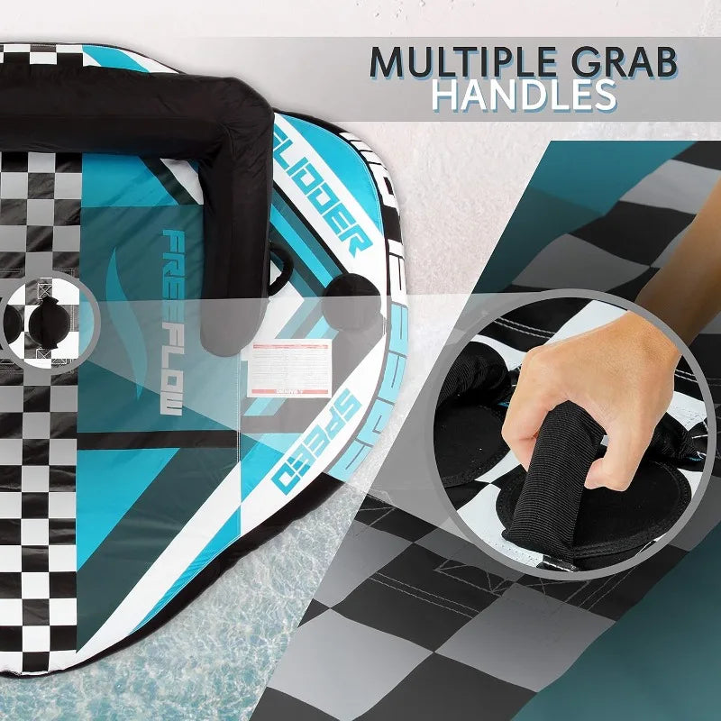 High Concerned Inflatable Towable Tube For Boating 2 Rider Capacity