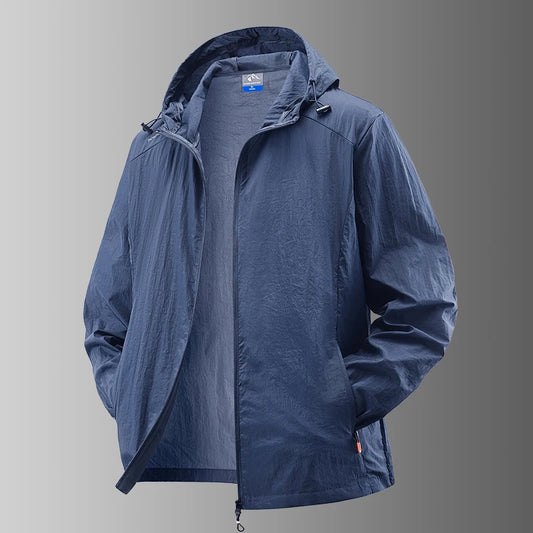 Men's Summer Waterproof Hooded Jacket for Hiking and Cycling