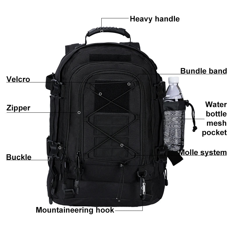 QCN Tactical Backpack Unisex Outdoor Military Gear Travel