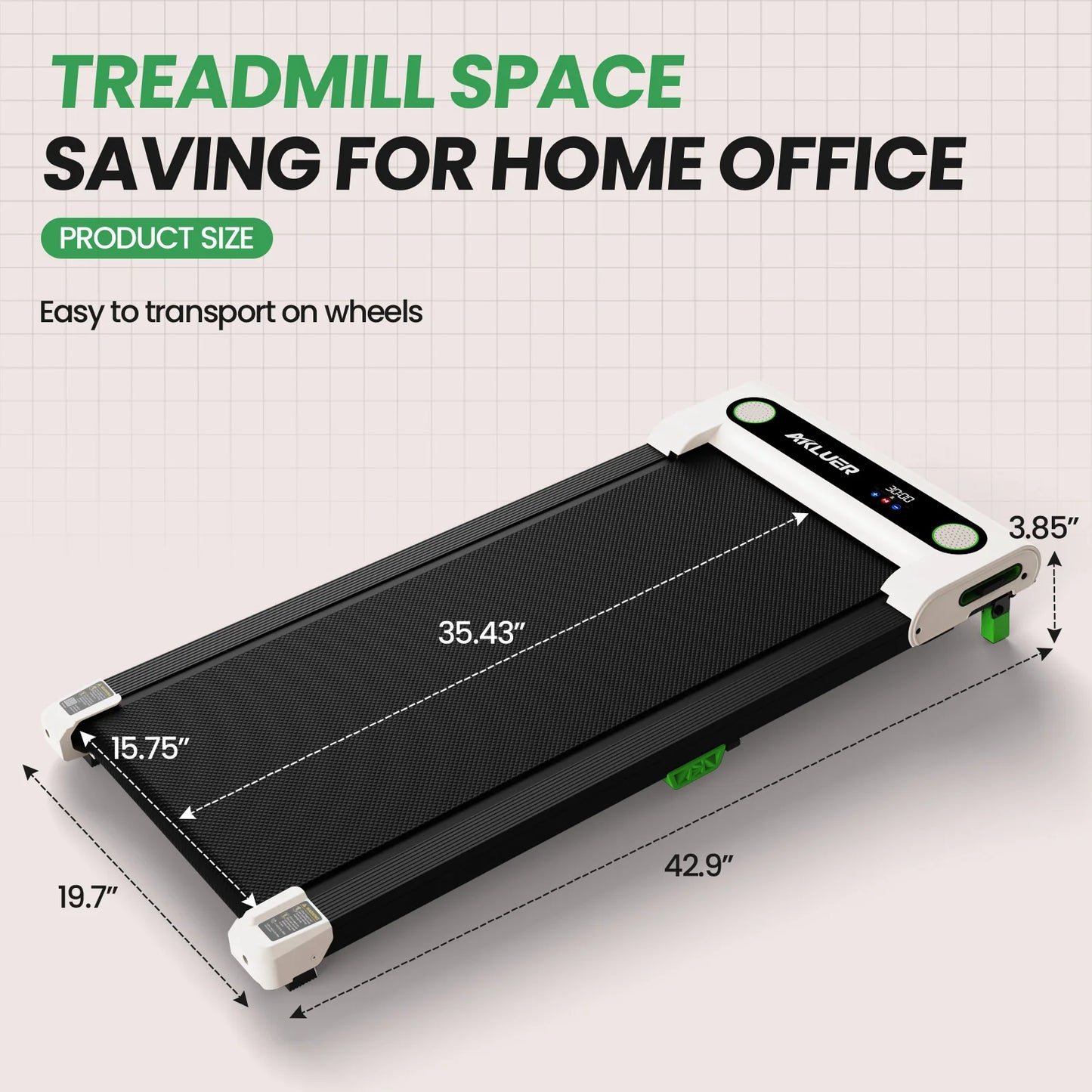 AKLUER 4-In-1 Under Desk Treadmill With Incline LED Display