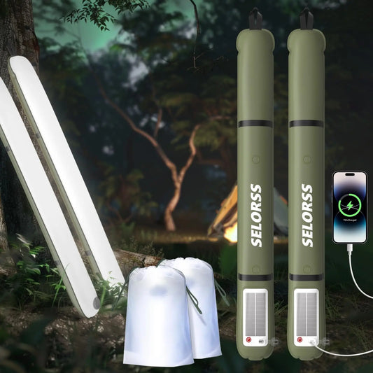 Solar Camping Lantern 2000mAh Folding Portable Light USB Type C