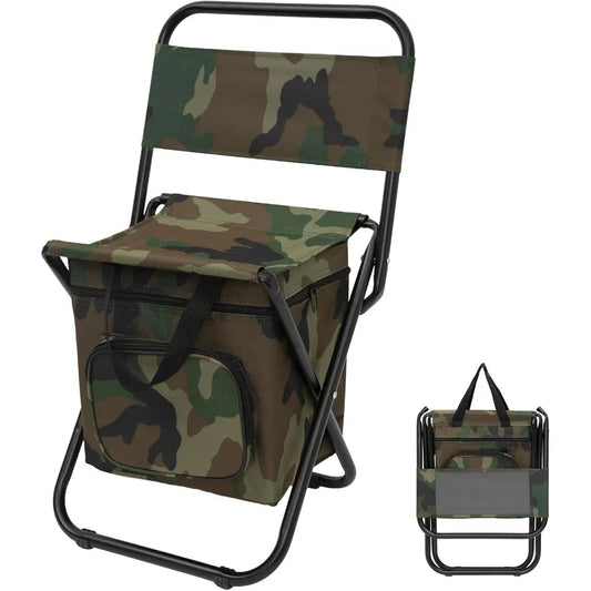 Fold Portable Fishing Chair With Backrest Folding Stool And Cooler