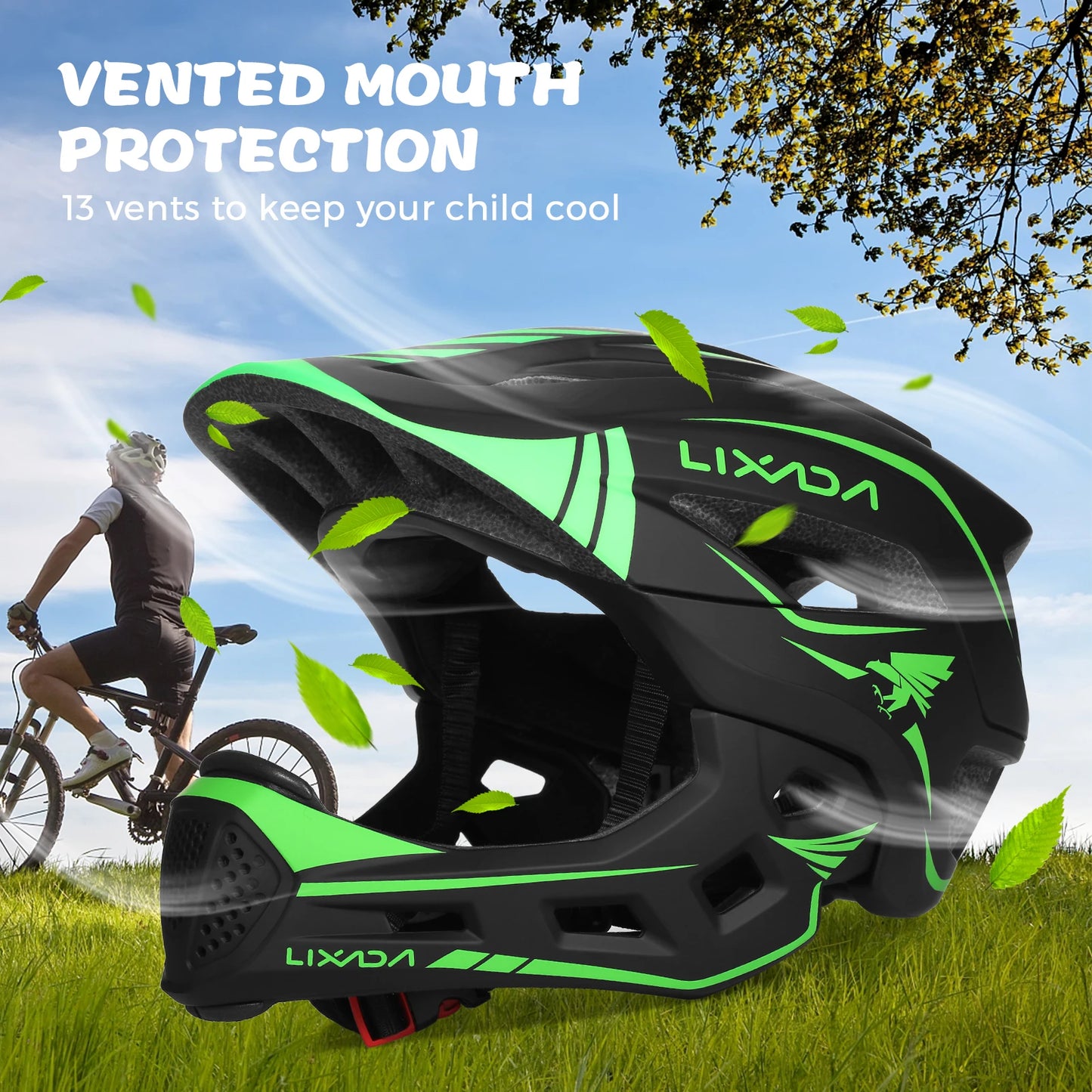 Kids Detachable Full Face Helmet For Cycling And Skating