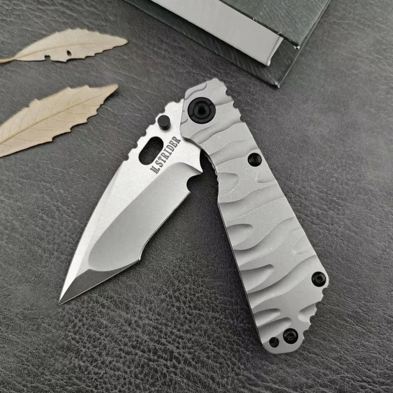 DIY Supplies Folding Knife With D2 Blade And Titanium Handle