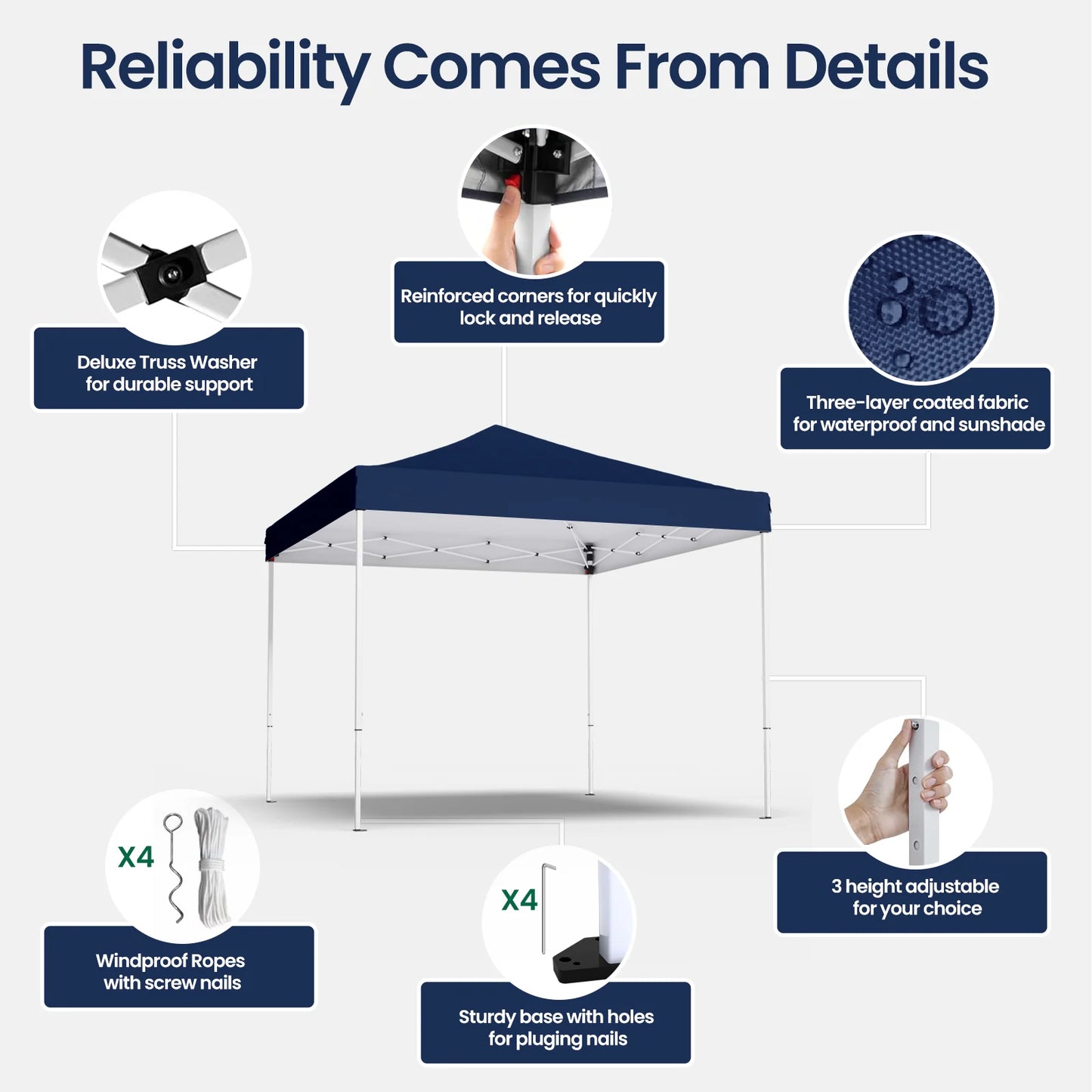 MORNGARDO Pop Up Canopy Tent Instant Shade Shelter