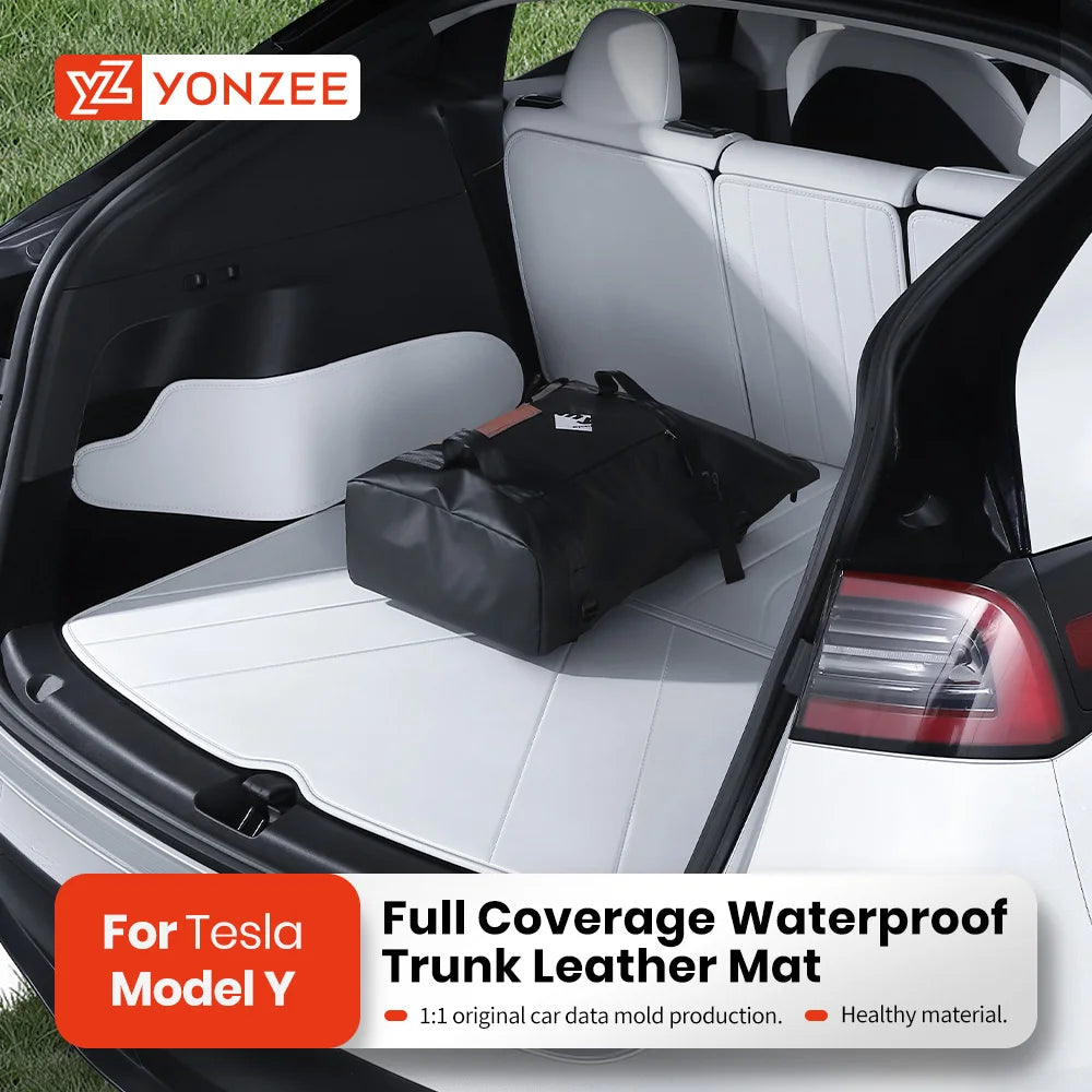 YZFilling Leather Trunk Mat for Tesla Model Y Water Resistant