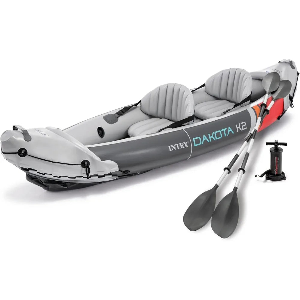 UOSU Dakota K2 Two Person Inflatable Kayak Set With Oars And Pump