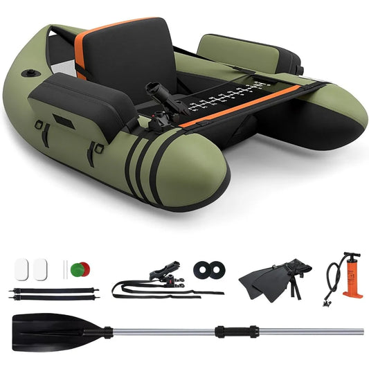 YTYIN Fishing Float Tube Inflatable Belly Boat For Adults Pump