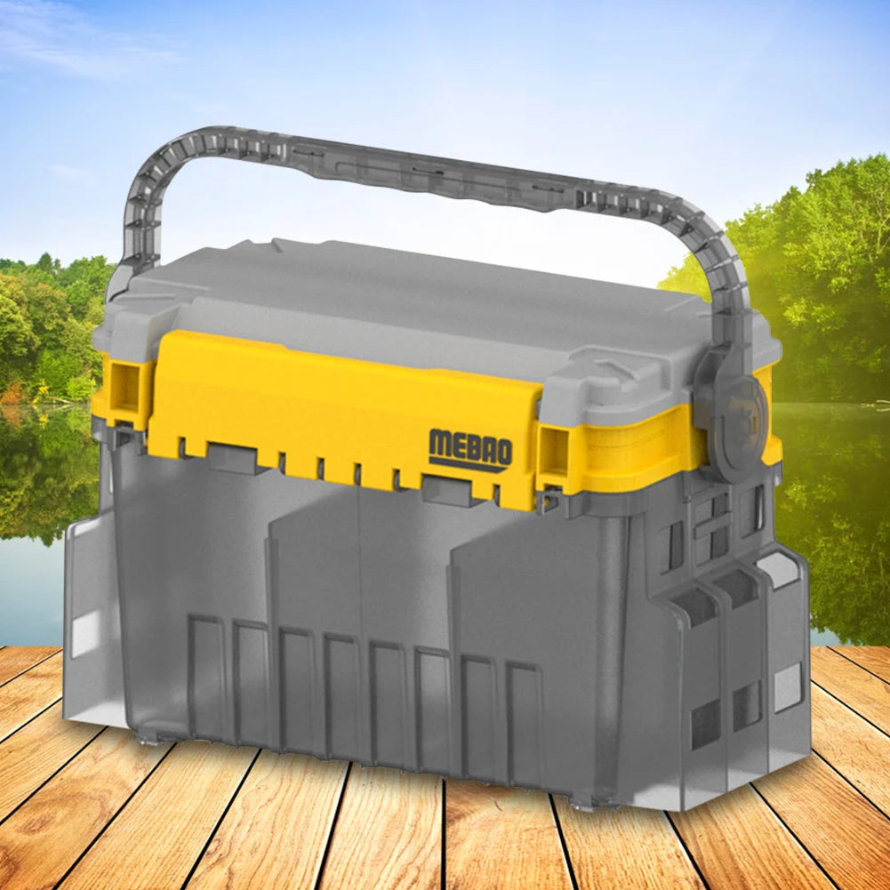 APWIKOGER Double Layer Fishing Rod Reel Box Large Capacity Case