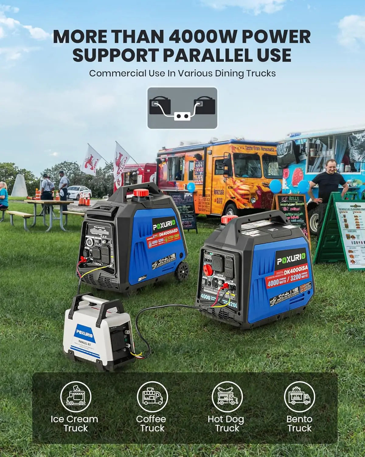 XMSJ 4000 Watt Inverter Generator Super Quiet RV CO Alarm