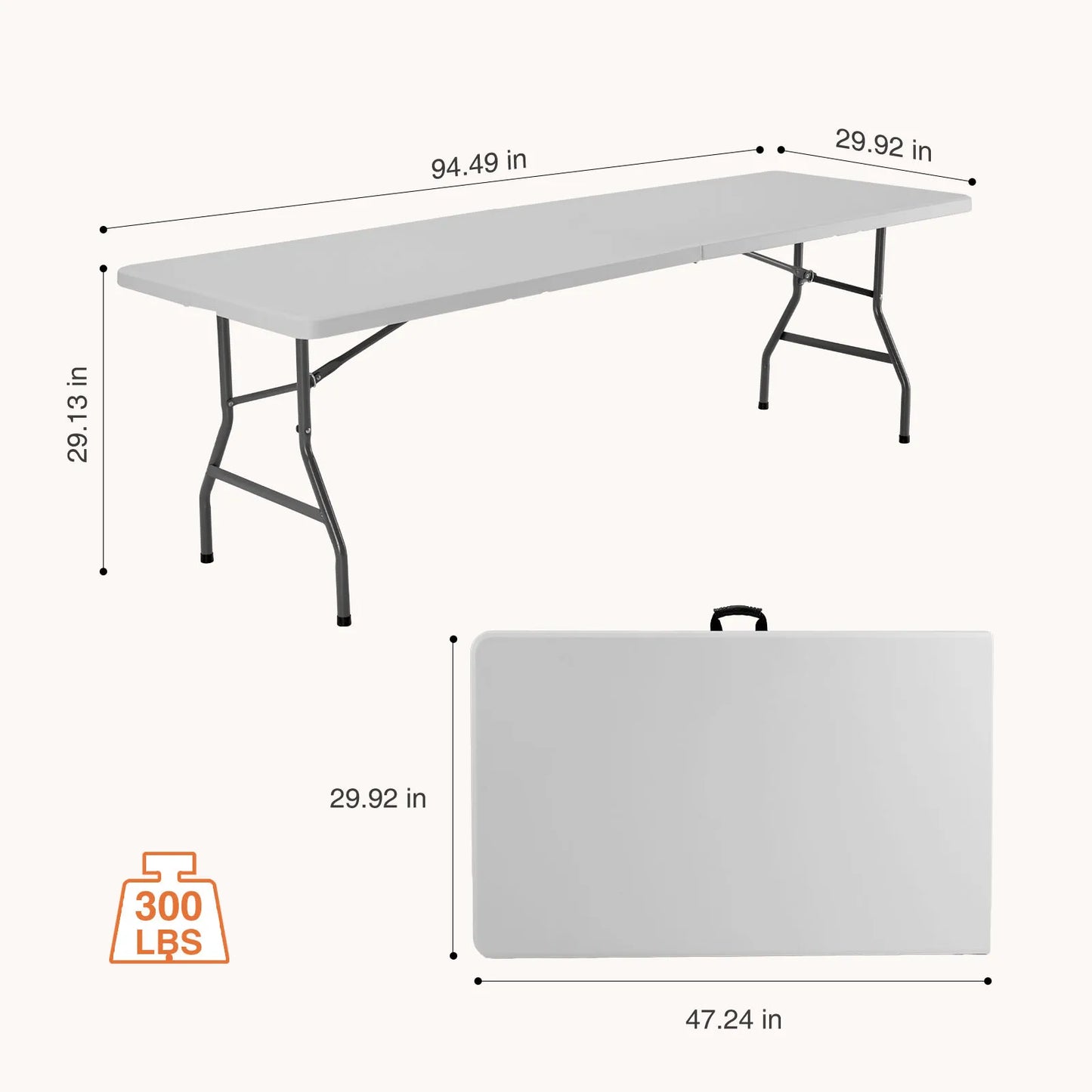 JHK Heavy Duty Folding Outdoor Table With Carrying Handle