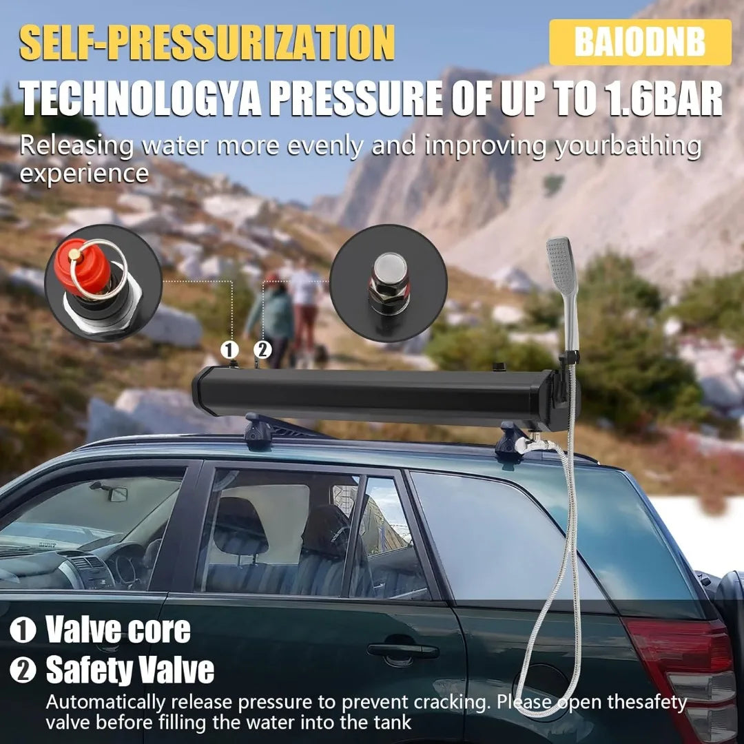 Portable Pressurized Camping Shower With Handheld Showerhead