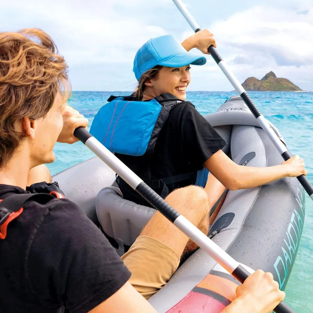 UOSU Dakota K2 Two Person Inflatable Kayak Set With Oars And Pump