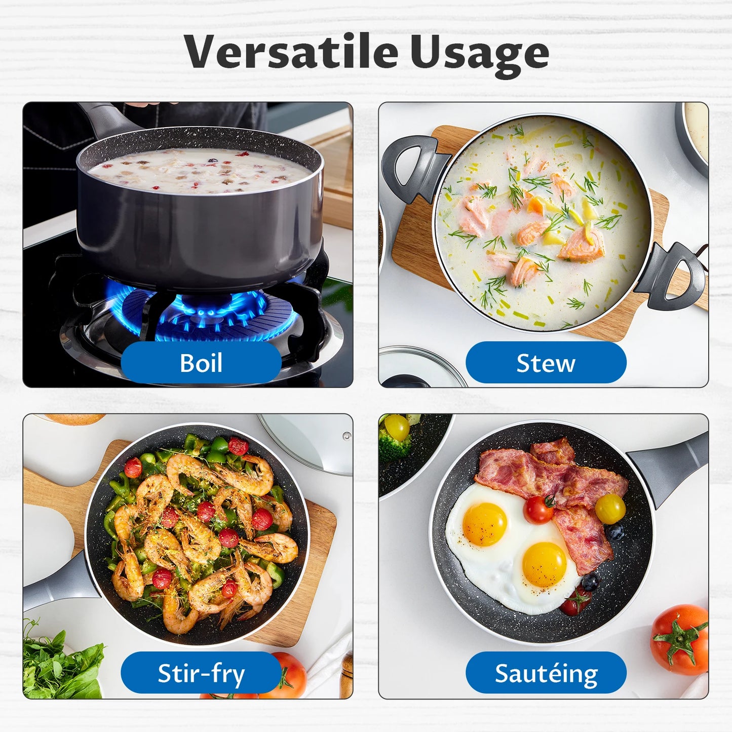 Bezia Induction Cookware Set Nonstick Pots And Pans