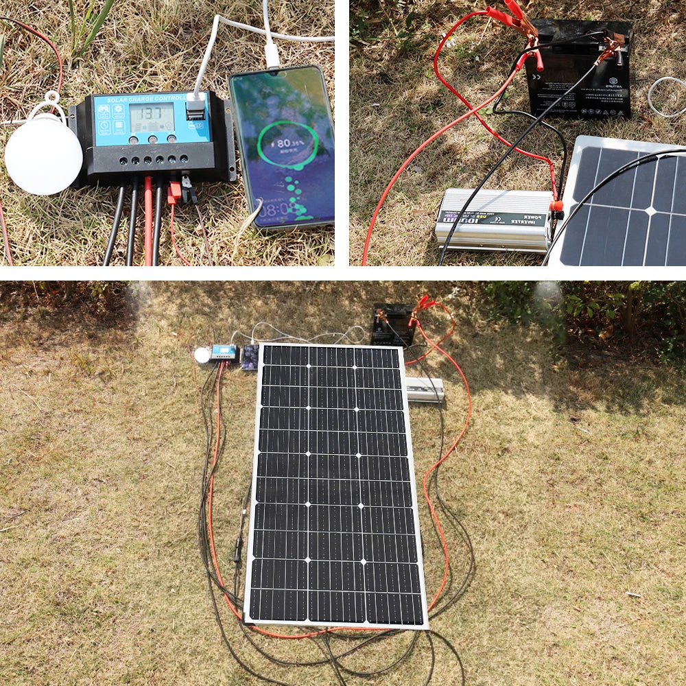 1500W Solar Panel Charger 150W 300W 450W for Battery Generator Power Station Home RV Camping Marine Rooftop Off-Grid Application